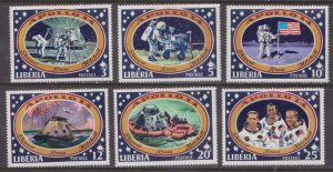 LIBERIA - 1999 APOLLO 14 MOON LANDING / SPACE - 6V - MINT NH