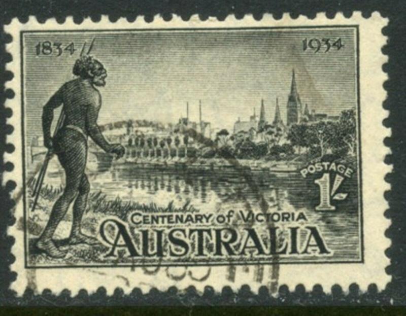 Australie Sc#144 SG149 1934 Centenaire de Victoria 1sh Haut Valeur Utilisé