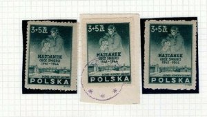 POLAND WW2 *Concentration Camp Post* Stamps MAJDANEK Mint Used 1946 Page EP667