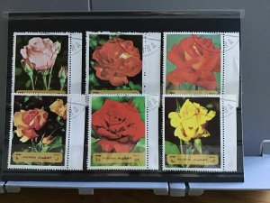 Fujeira Colourful Roses cancelled   stamps R25460