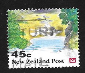 New Zealand SC# 1124 (45c) - Scenic Views:Glacial Runoff, Used