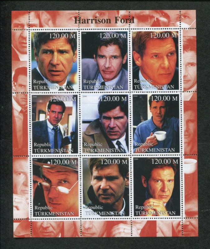 Turkmenistan Actor Harrison Ford Commemorative Souvenir Stamp Sheet