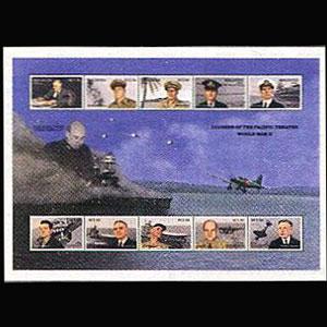 MALDIVES 1991 - Scott# 1583 Sheet-WWII NH margin creases