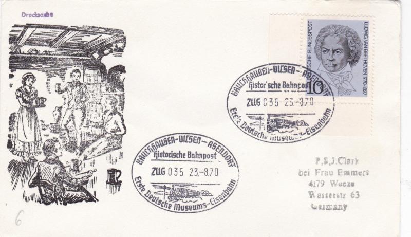 West Germany 1970 Zug First Railway Museum Cover VGC