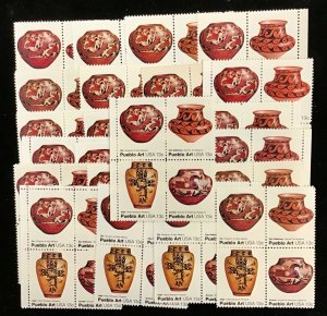 1706-1709  Pueblo Art-Hopi Acoma MNH 13 c 25 blocks of 4  FV $13.00   In 1977