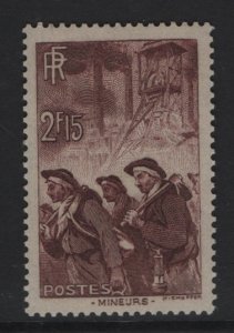 France  #343  MNH 1938  miners  2.15fr