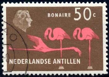 Bird, Flamingoes, Bonaire, Netherlands Antilles SC#253 used