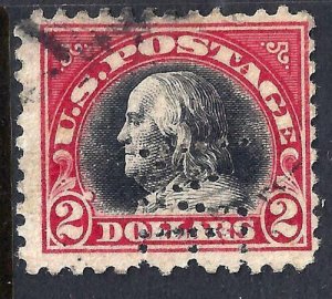  U.S. 547 Used F Perfin (40817)  