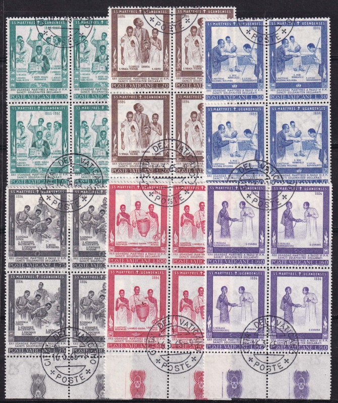 1965 - VATICAN - Scott #404-409 - First Day Cancels - Block Used