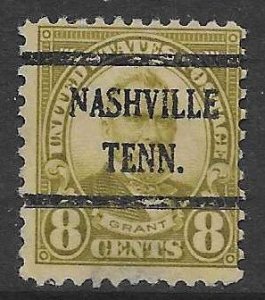 US Bureau Precancels: TN: Nashville; #640-43; 8¢ 1926-32 Issue; PSS CV $2