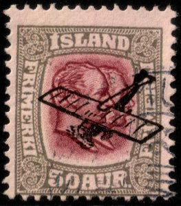 ✔️ ICELAND 1929 - AIRMAIL FREDERIK VIII   SC. C2 USED $140