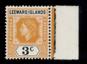 LEEWARD ISLANDS QEII SG129, 3c yellow-orange and black, NH MINT.