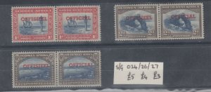 South West Africa 1951 Officials Collection SGO24/O26/O27 MNH J7888