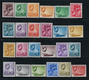 SEYCHELLES SCOTT #125-148 1938-41 GEORGE VI PICTORIALS- MINT LIGHT HINGED