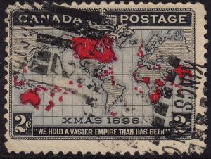 Canada - 1898 - Scott #85 - used - Map Xmas