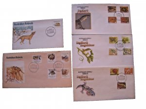 AUSTRALIA FDCs -  1981-1983 - LOT OF 5  -  Australian Animals      (aus39)