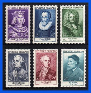 1955 - Francia - Scott n. B 294 / B 299 - MNH- valor catalogo 130€ - FR- 052