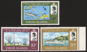 BRITISH VIRGIN ISLANDS Sc 183-85 VF/MNH - 1967 Virgin Islands, Telephone Link