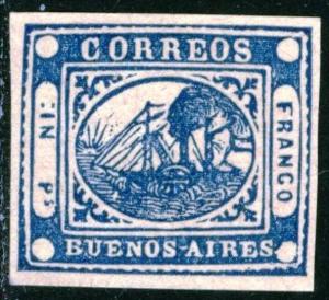 Argentina Buenos Aires - SC #7 - MINT (Forgery??) - 1859 - Item BUENOSAIRES004