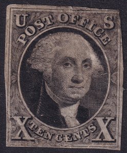 #2 Used, Fine+, Very light cancel, tiny thin (CV $900 - ID49368) - Joseph Luft