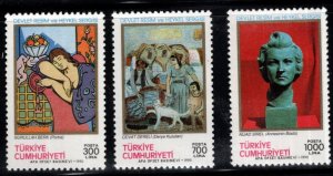 TURKEY Scott 2488-2490 MNH** 1990 Art show stamp set