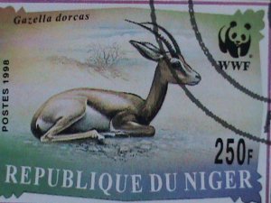 NIGER STAMP-1998 SC#986b WWF-WORLD WILD LIFE FUND- ANIMALS  S/S CAT. $40 VF