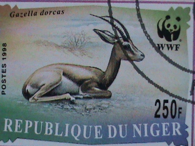 NIGER STAMP-1998 SC#986b WWF-WORLD WILD LIFE FUND- ANIMALS  S/S CAT. $40 VF
