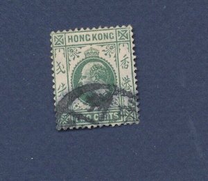 HONG KONG - Scott 87 - used - 2 cents gray-green - 1904