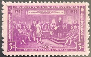 Scott #798 1937 3¢ Constitution Sesquicentennial MNH OG