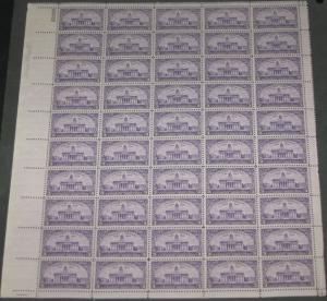 US #838 3¢ Iowa Territory, Complete sheet of 50, og, NH