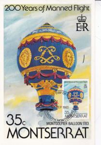 Montserrat 1983 Montgolfier Balloon 1783 First Day Card Unused VGC