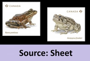 Canada 3420a-3420b Endangered Frogs P set 2 (from sheet) MNH 2024