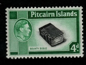 PITCAIRN ISLANDS SG5b 1951 4d BLACK & EMERALD-GREEN MTD MINT