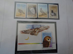 Uganda   Birds  J J  Audubon  #  453-57  MNH