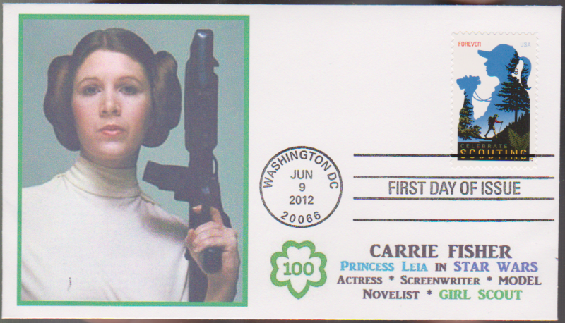 2012 Girl Scouting First Day Cover CARRIE FISHER FDC #J012