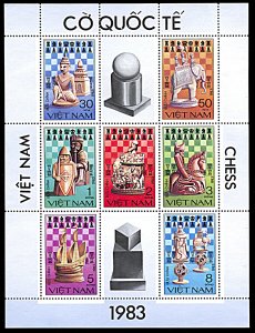 Vietnam 1290-1296, MNH, Chess Pieces miniature sheet