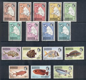 Barbuda 1968-70 Pictorials, Map, Fish (16/17, no 20c) FU