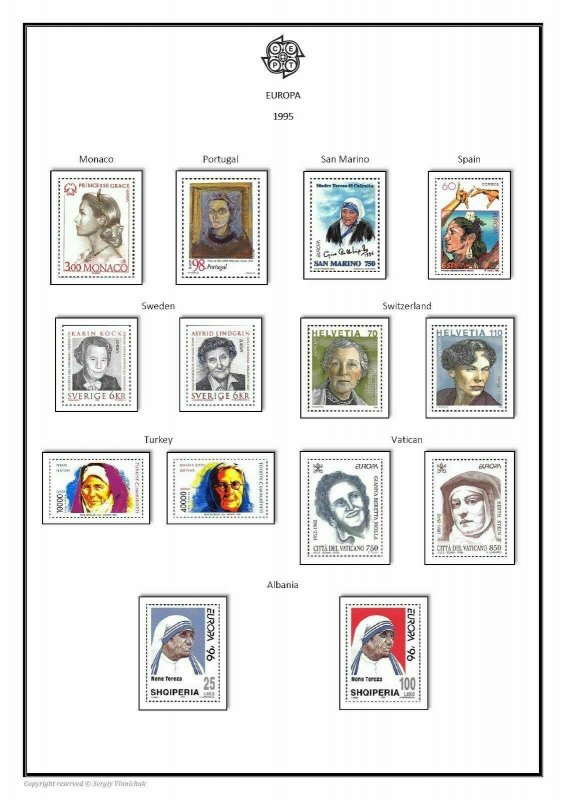 Europa CEPT 1956-2021 (3 albums) PDF STAMP ALBUM PAGES