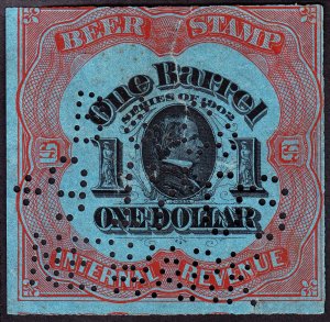 US REA80d Used Revenue Beer Stamp SCV $80