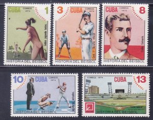 Cuba 1930-34 MNH 1974 History of Cuban Baseball Full Set Very Fine