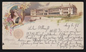 US Columbian Exposition Souvenir Postcard Women's Building on UX10 w/ 230 VF