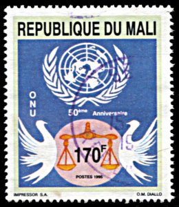 Mali 744, postally used, 50th Anniversary of United Nations