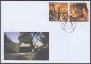 CROATIA Sc # 855-6 FDC - KRAPINA NEANDERTHAL MAN MUSEUM