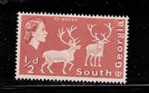 SOUTH GEORGIA Scott # 1b MH - QEII & Reindeer