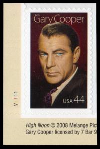 US #4421 Gary Cooper Plate # Single, MNH (0.90)