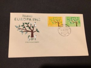 Iceland 1962 Europa  first day issue postal cover Ref 60347