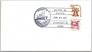 US SPECIAL EVENT COVER GATEWAY TO THE GREAT WATERWAY GREEN BAY WISCONSIN 1985 C