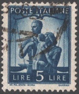 Italy SC#472 5 ₤ Work, Justice and Family (1945) Used