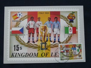 football world cup 1934 in Italy maximum card Lesotho 1982