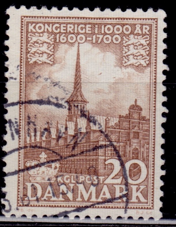 Denmark, 1954, 1000 years of Denmark Kingdom, 20ø, used | Europe - Denmark,  Stamp